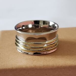 💥4/$10  Stainless Steel Open Heart band ring, sz 7, NWT